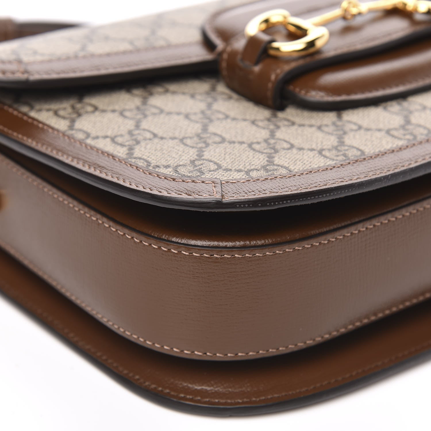 Gucci GG Supreme Monogram Horsebit 1955 Shoulder Bag Beige Brown Sugar 8 of 9
