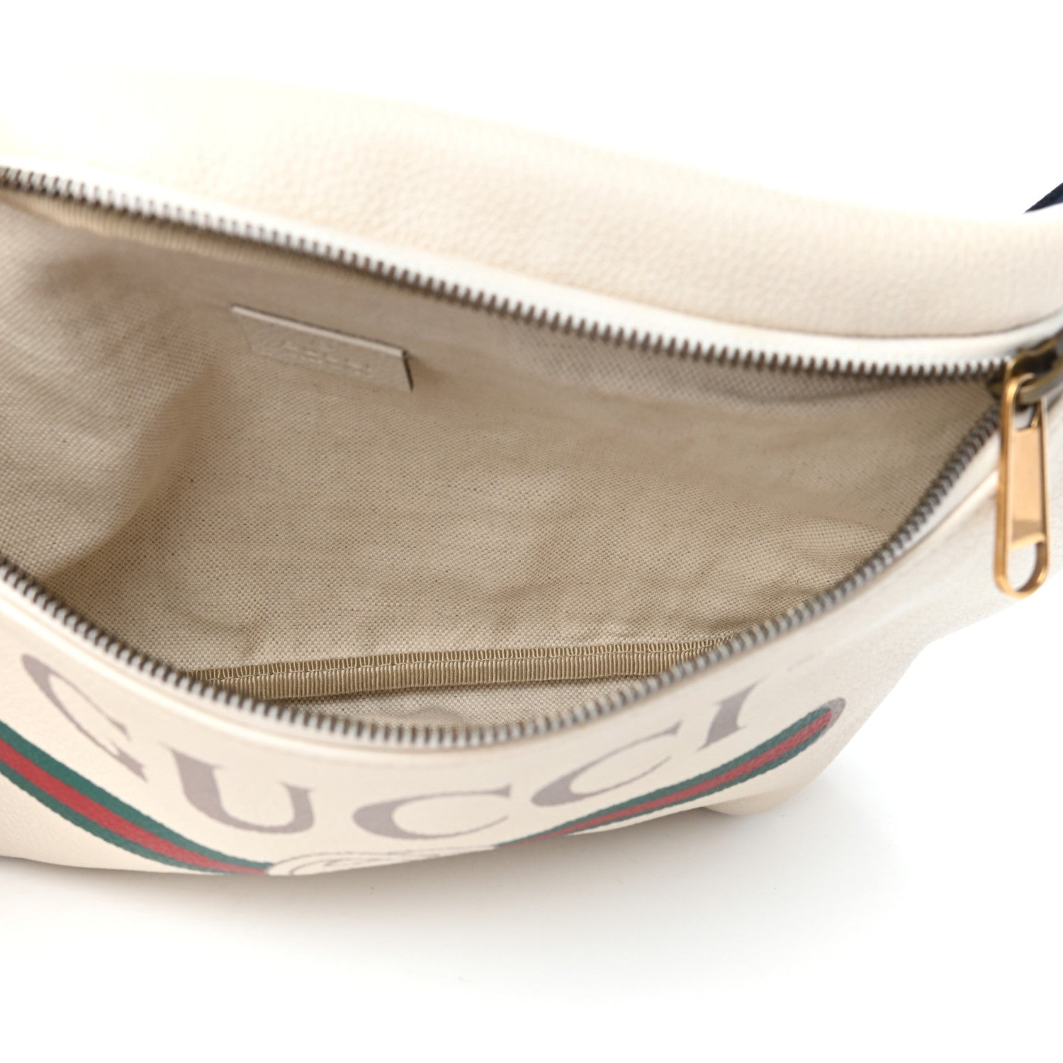Gucci Grained Calfskin Logo Belt Bag White 5 of 9