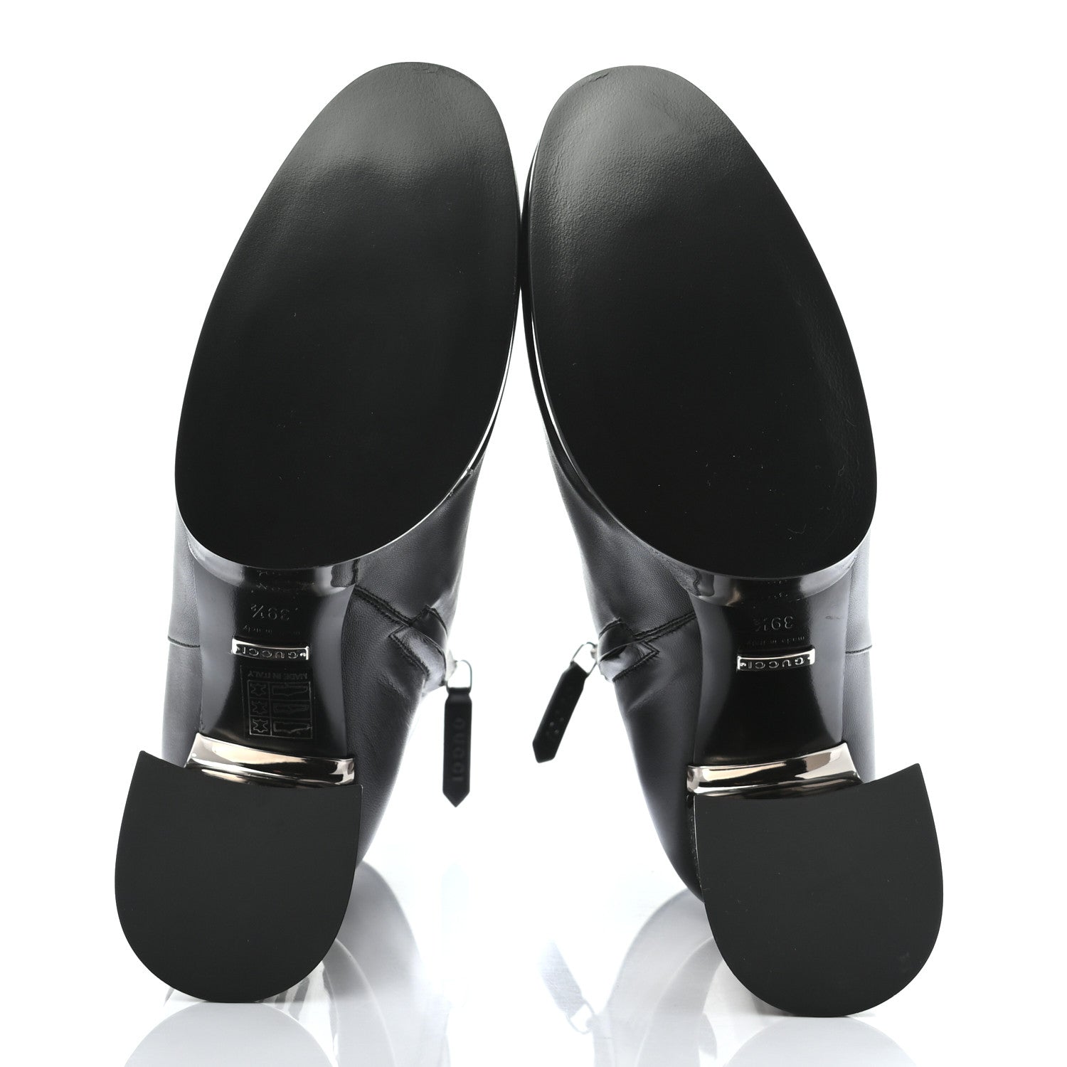 Gucci Malaga Kid Chrome Ankle Boots 39 Black 5 of 7