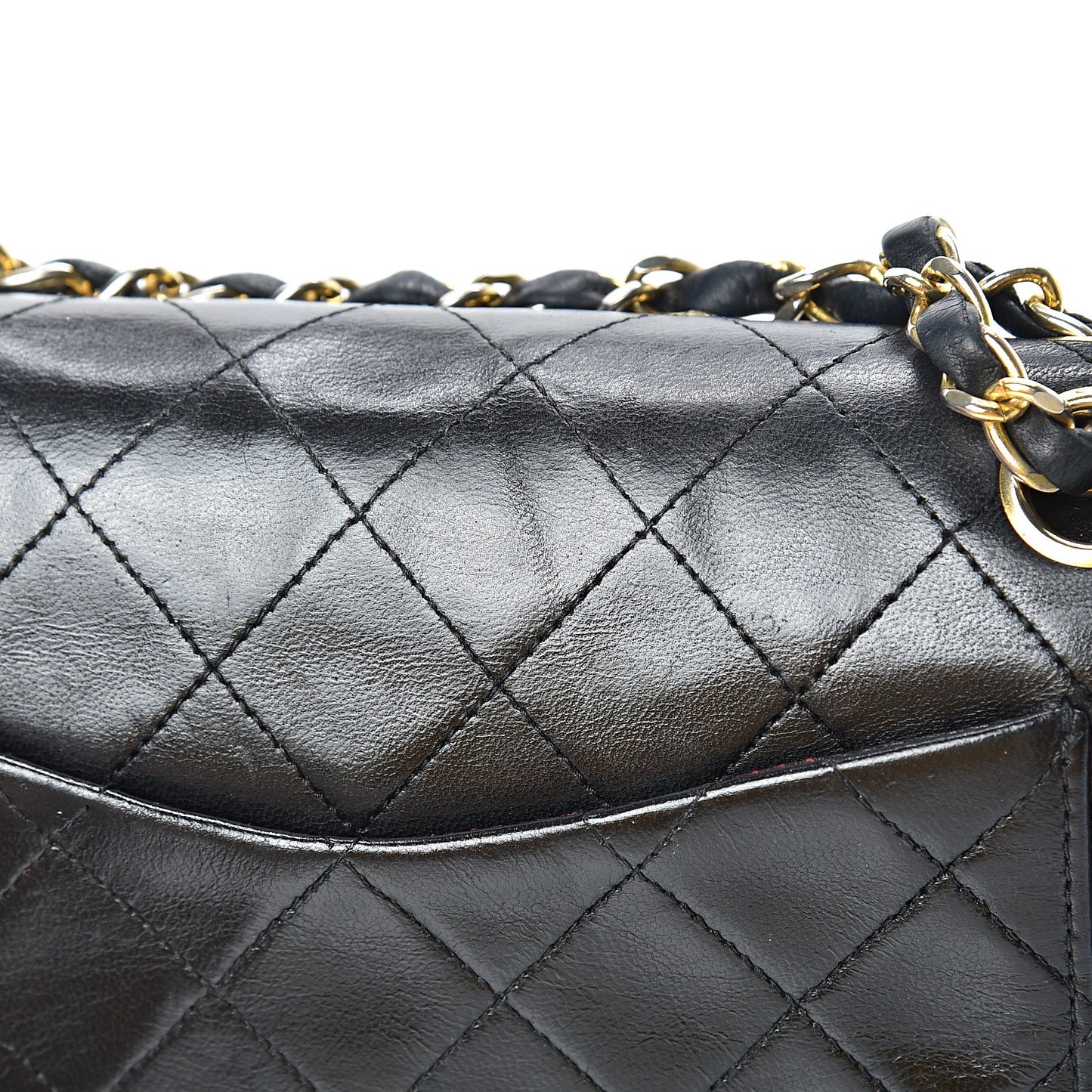 Lambskin Quilted Small Double Flap Black