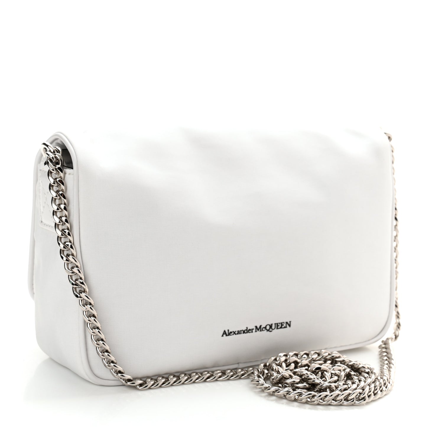 Nylon Graffiti Skull Small Crossbody Bag White Black
