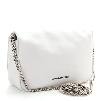 Alexander McQueen Nylon Graffiti Skull Small Crossbody Bag White Black 3 of 10