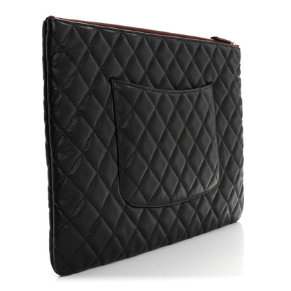 Chanel Caviar Quilted Large Cosmetic Case Black 3 of 7