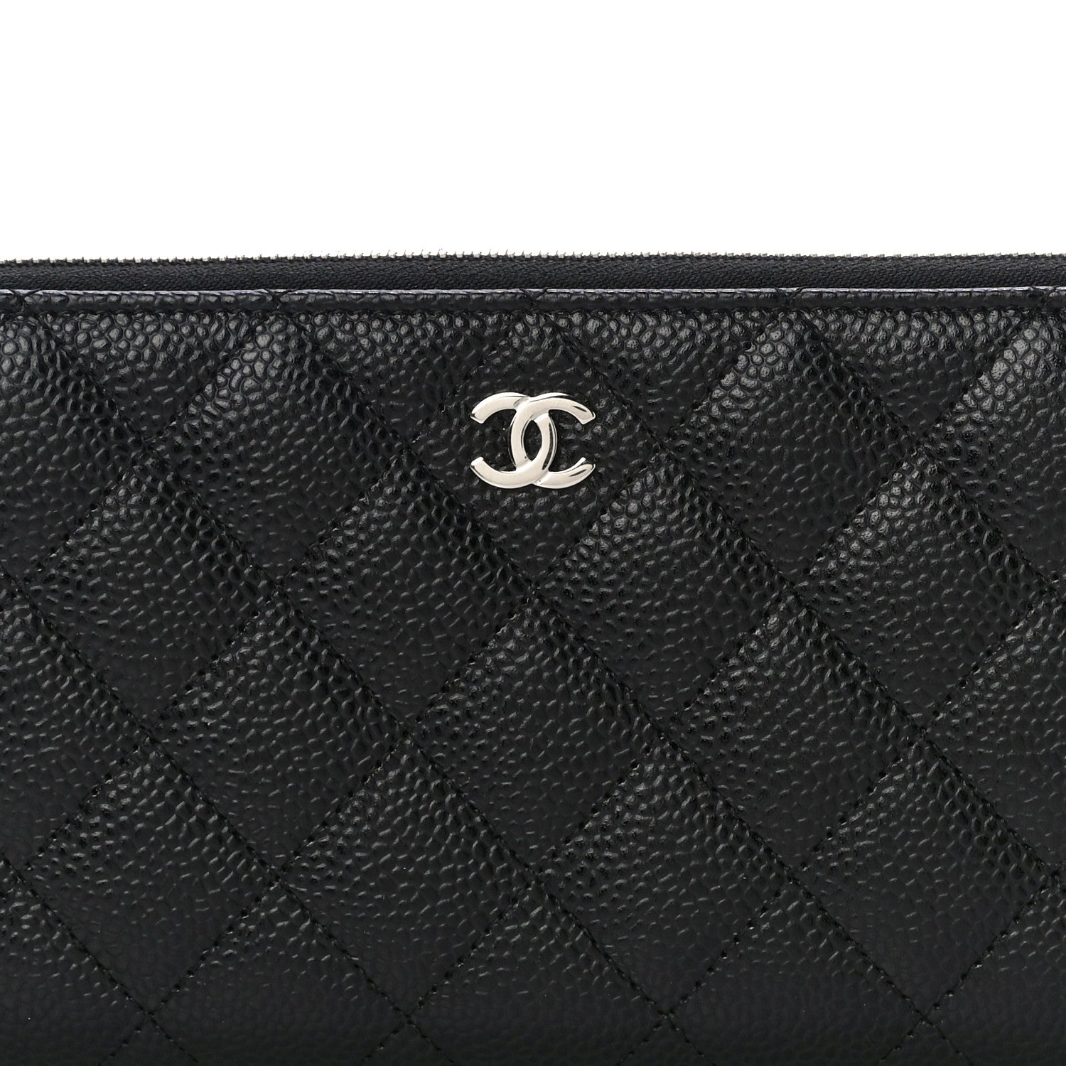 Chanel Caviar Quilted Large Gusset Zip Around Wallet Black 9 of 12