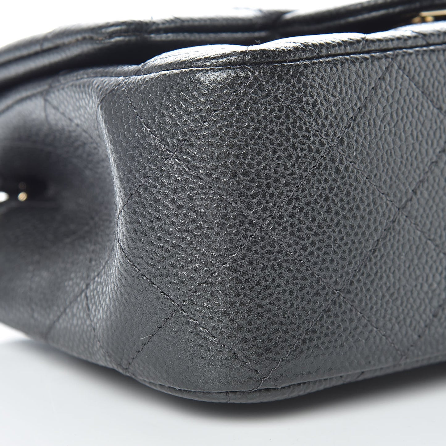Caviar Quilted Mini Square Flap Dark Grey
