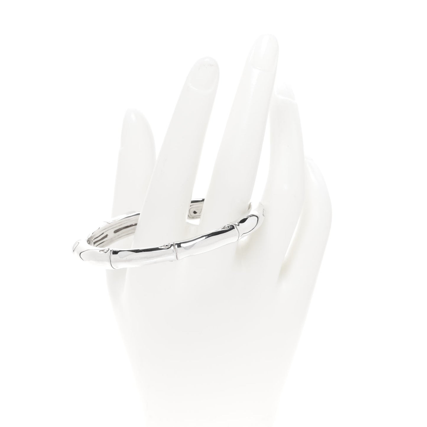 Sterling Silver Pink Sapphire Bamboo Kick Cuff Bracelet