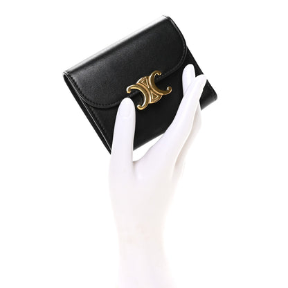 Celine Shiny Calfskin Small Triomphe Wallet Black 2 of 8