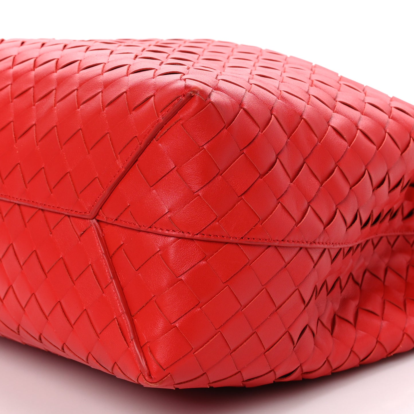 Nappa Intrecciato North South Tote Red