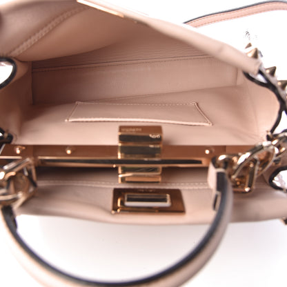 Fendi Vitello Seta Shiny Nappa Scalloped Studded Mini Peekaboo Iconic Satchel Soap 5 of 10