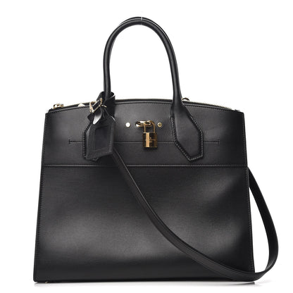 Louis Vuitton Calfskin City Steamer MM Black 1 of 10