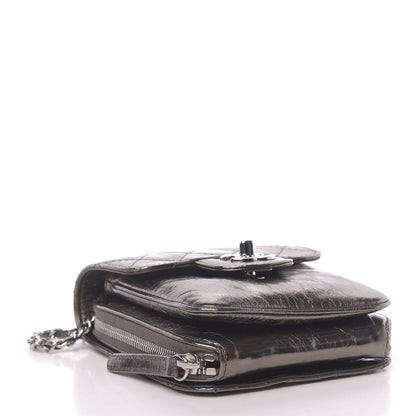 Chanel Crackled Aged Calfskin Mini Crossbody Flap Pewter 4 of 10
