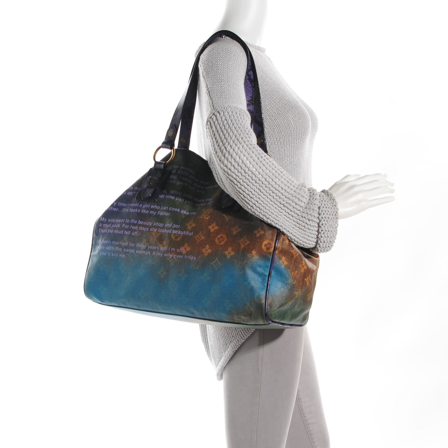 Monogram Karung Heartbreak Jokes Tote Violet