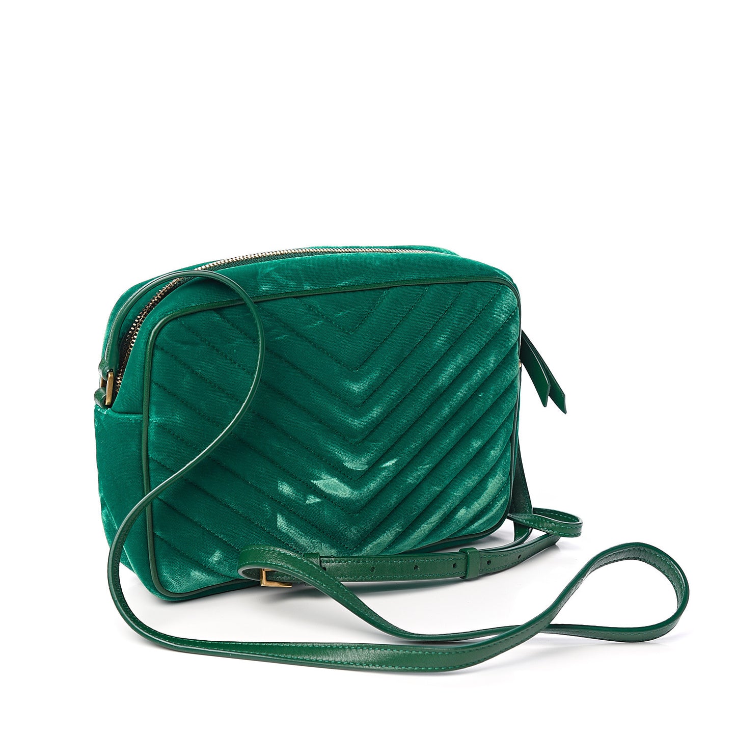 Velvet Matelasse Monogram Lou Camera Bag Deep Malachite