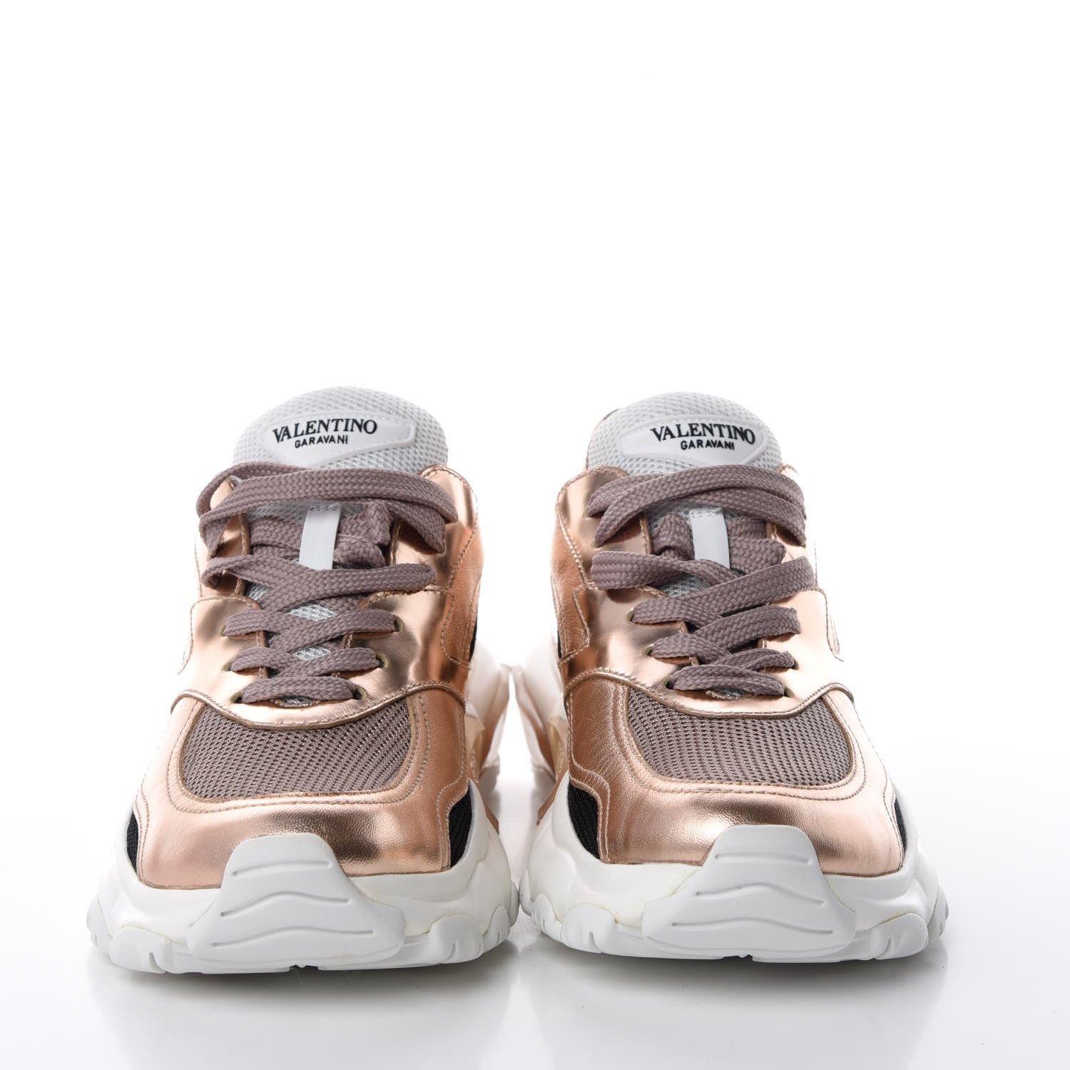 Valentino Garavani Metallic Nappa Patent Bounce Sneakers 36.5 Rose Gold 2 of 8