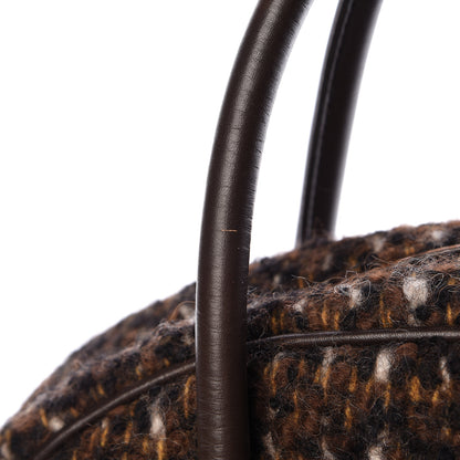 Prada Tessuto Tweed Vitello Bowling Bag Cacao Knicker 19 of 20