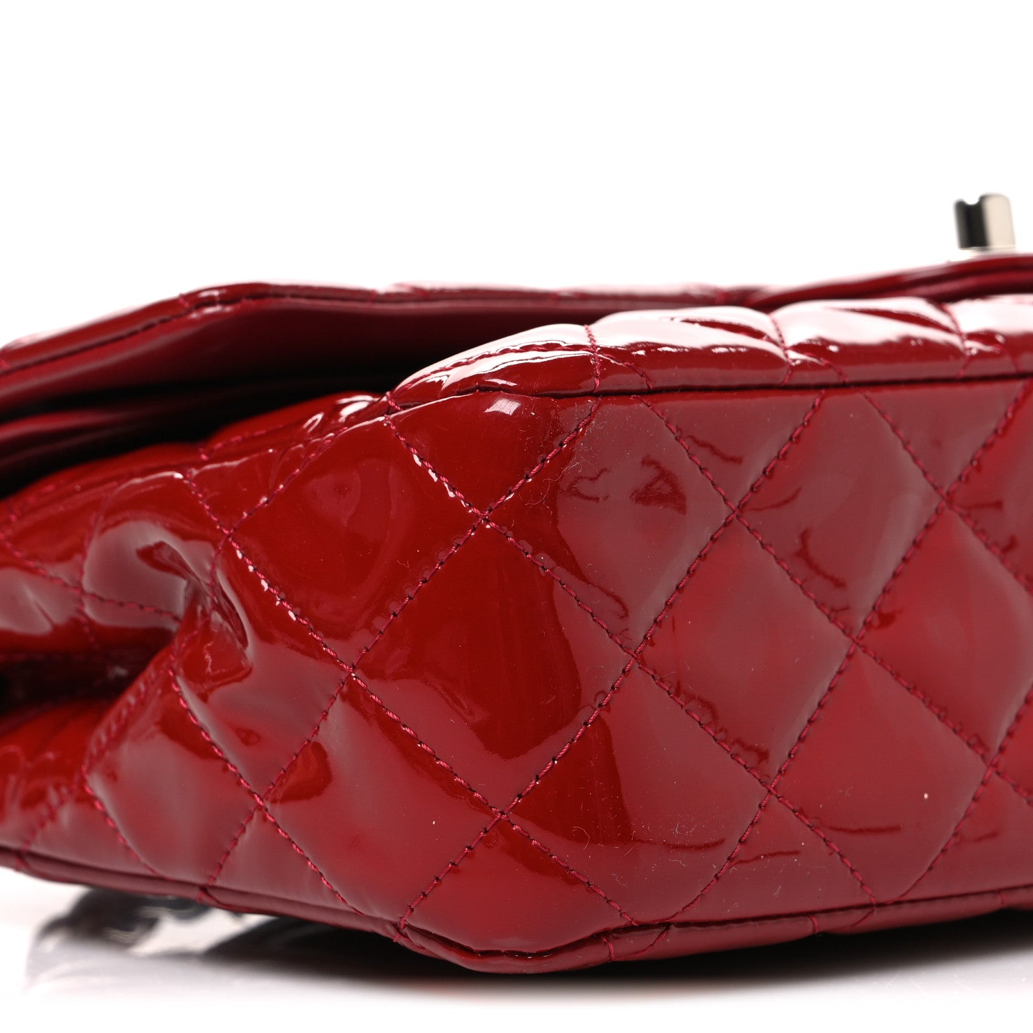 Chanel Patent Calfskin Quilted Medium Double Flap Red 8 of 9