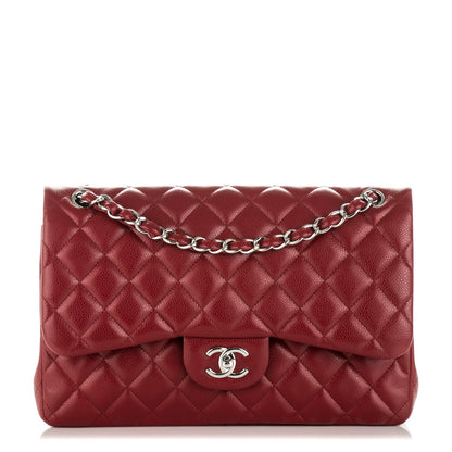 Chanel Caviar Quilted Jumbo Double Flap Red 1 of 8