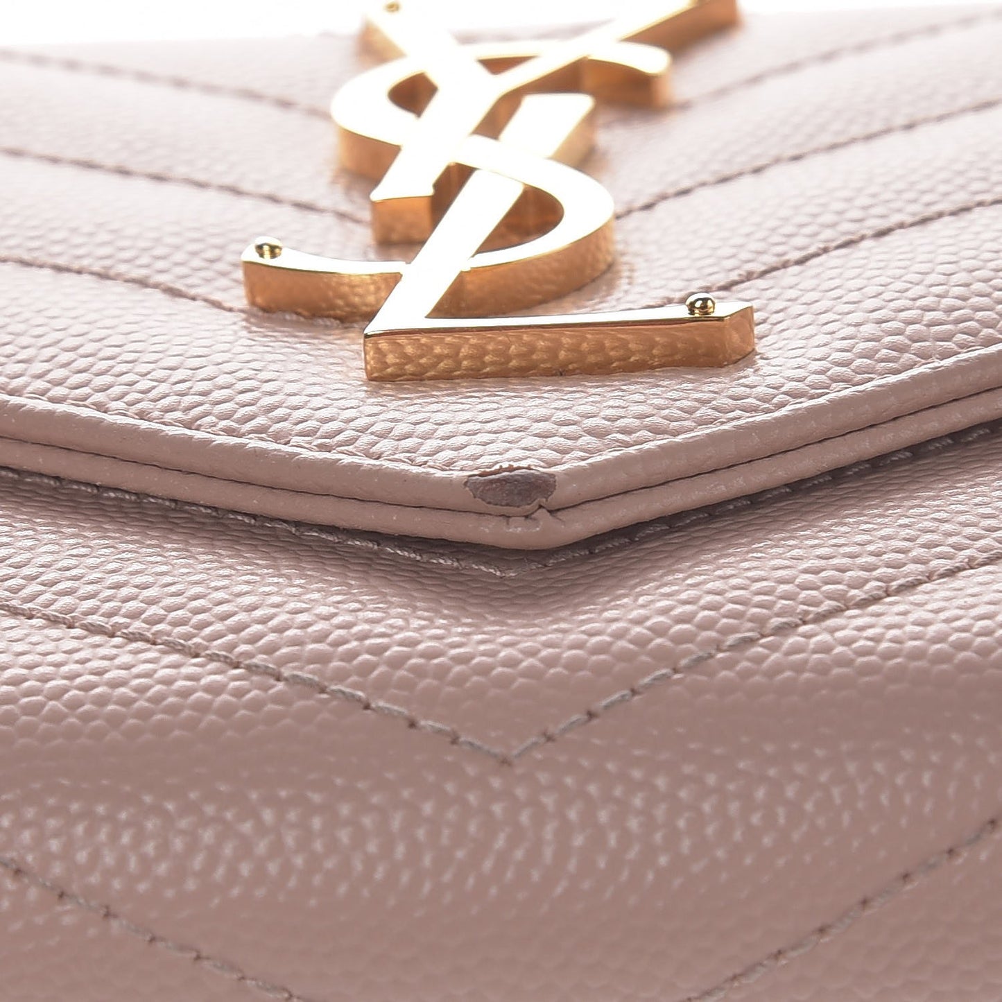 Grain De Poudre Matelasse Chevron Monogram Wallet Pale Pink