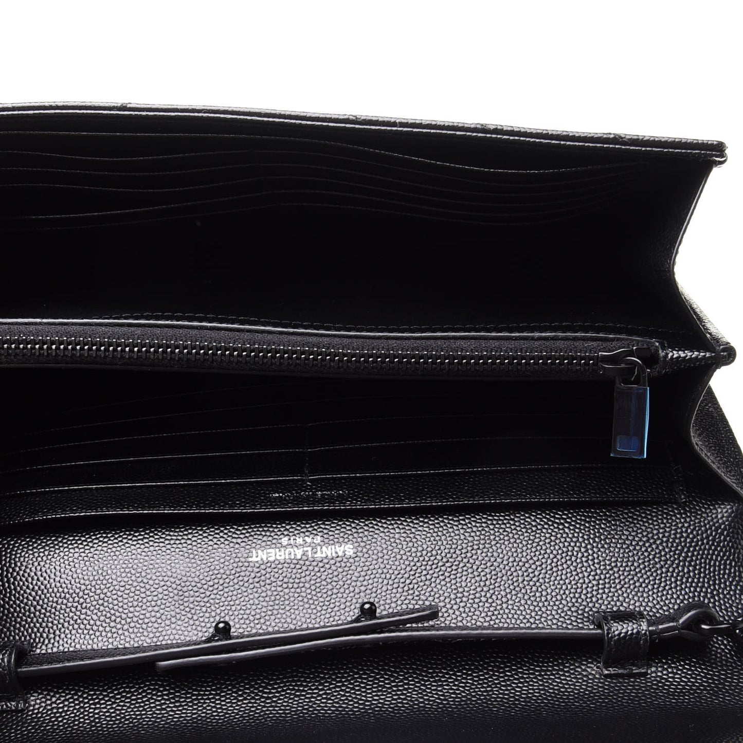 Grain De Poudre Matelasse Chevron Monogram Chain Wallet Black
