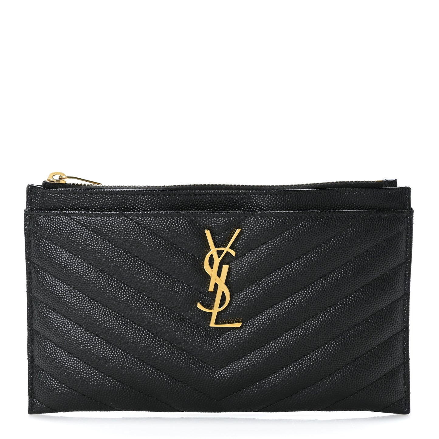 Grain De Poudre Chevron Monogram Bill Pouch Black