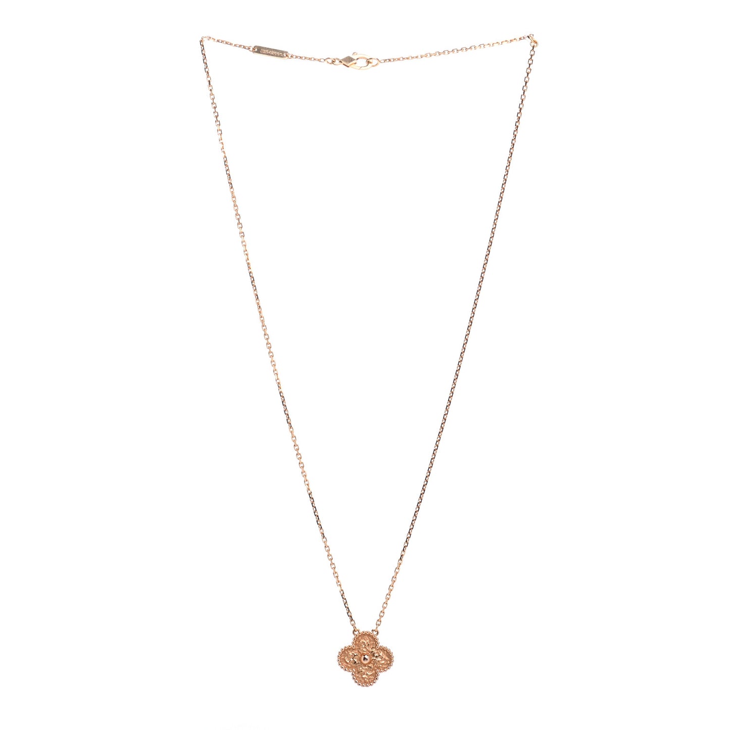 18K Rose Gold Vintage Alhambra Pendant Necklace