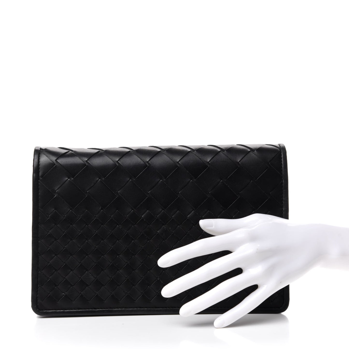 Nappa Intrecciato Medium Woven Clutch Clutch Black