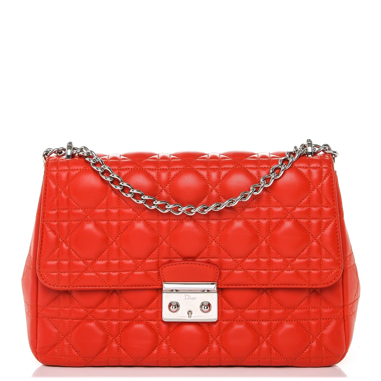 Christian Dior Lambskin Cannage Large Miss Dior Flap Vermillion 1 of 6