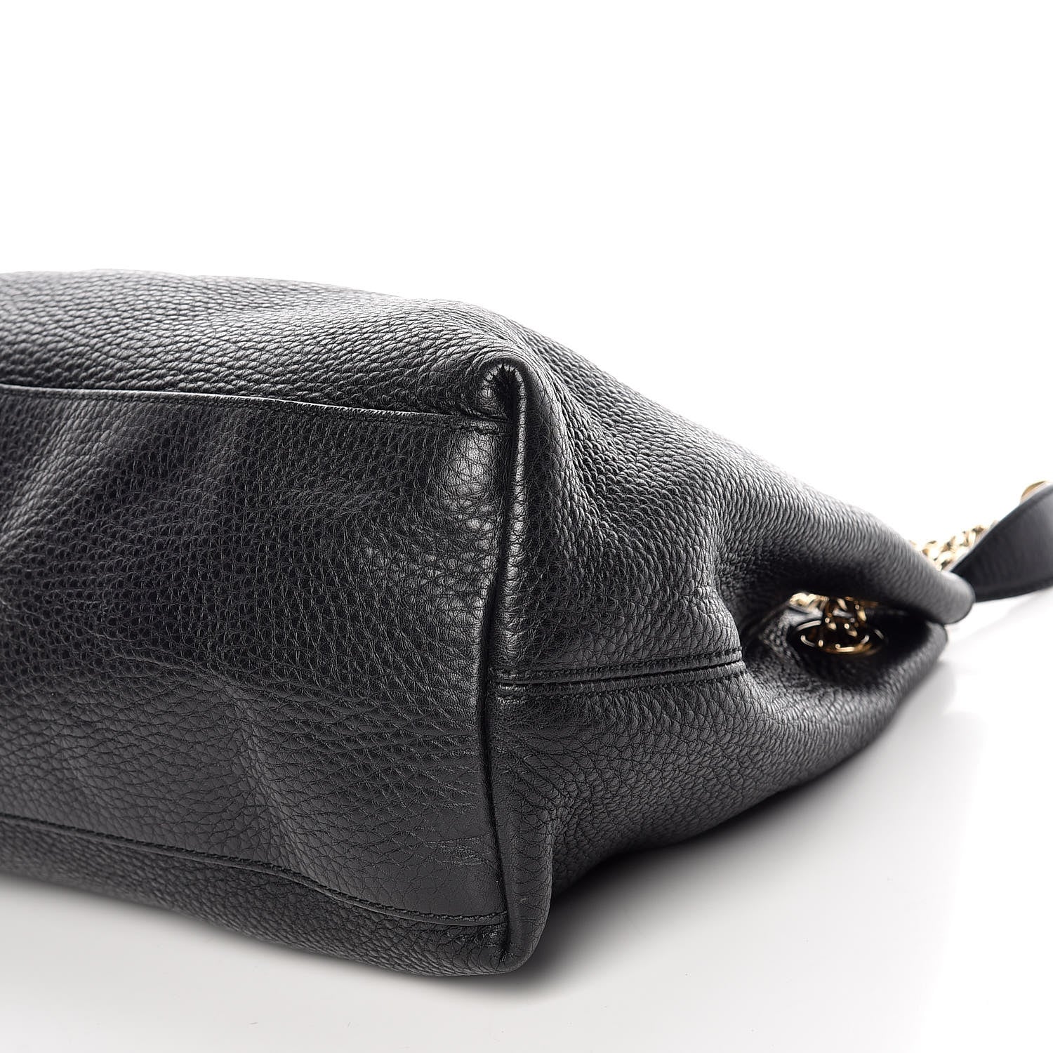 Gucci Pebbled Calfskin Medium Soho Chain Shoulder Bag Black 6 of 10