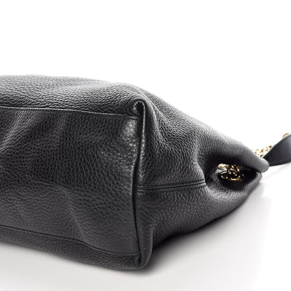 Gucci Pebbled Calfskin Medium Soho Chain Shoulder Bag Black 6 of 10