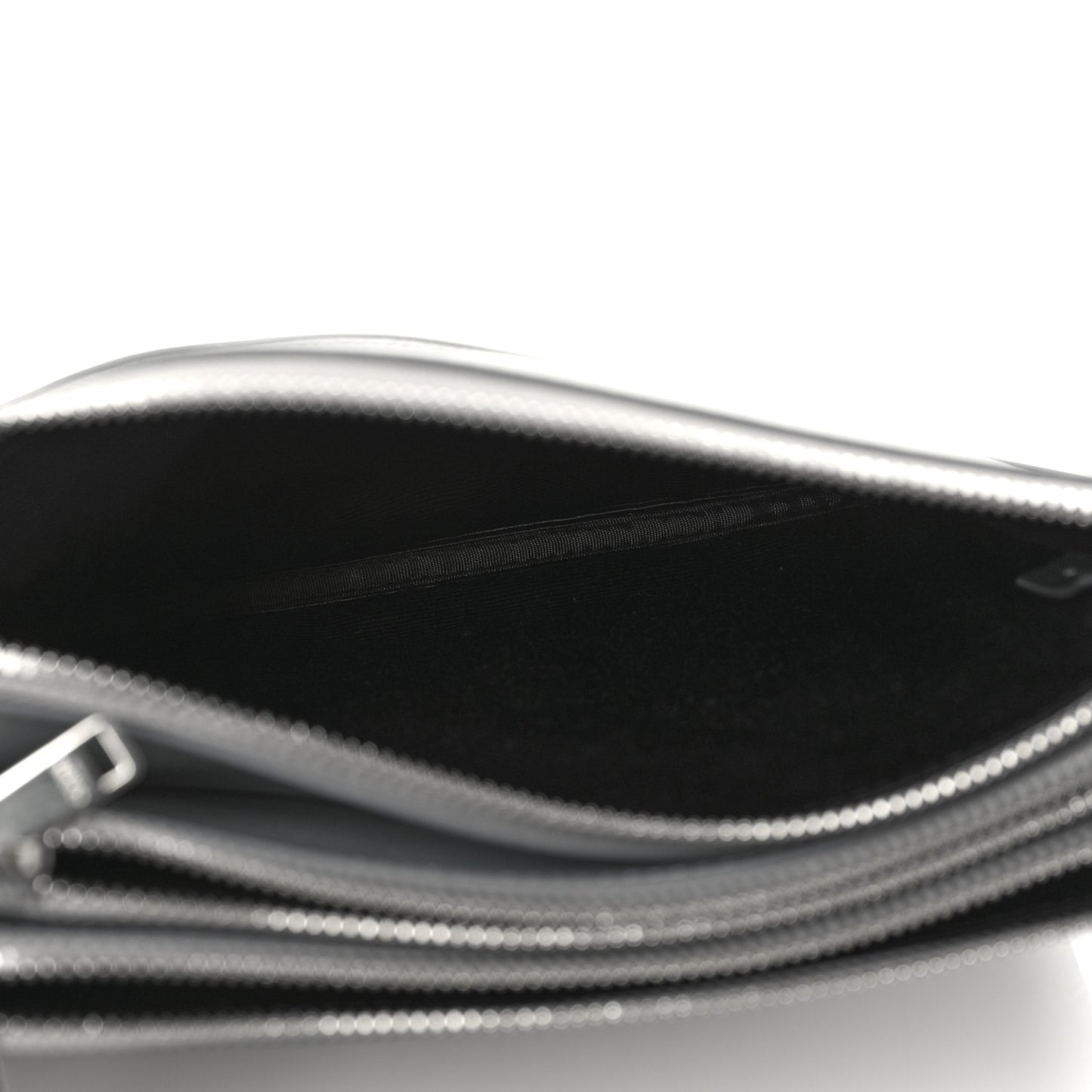 Metallic Lambskin Small Trio Crossbody Bag Silver