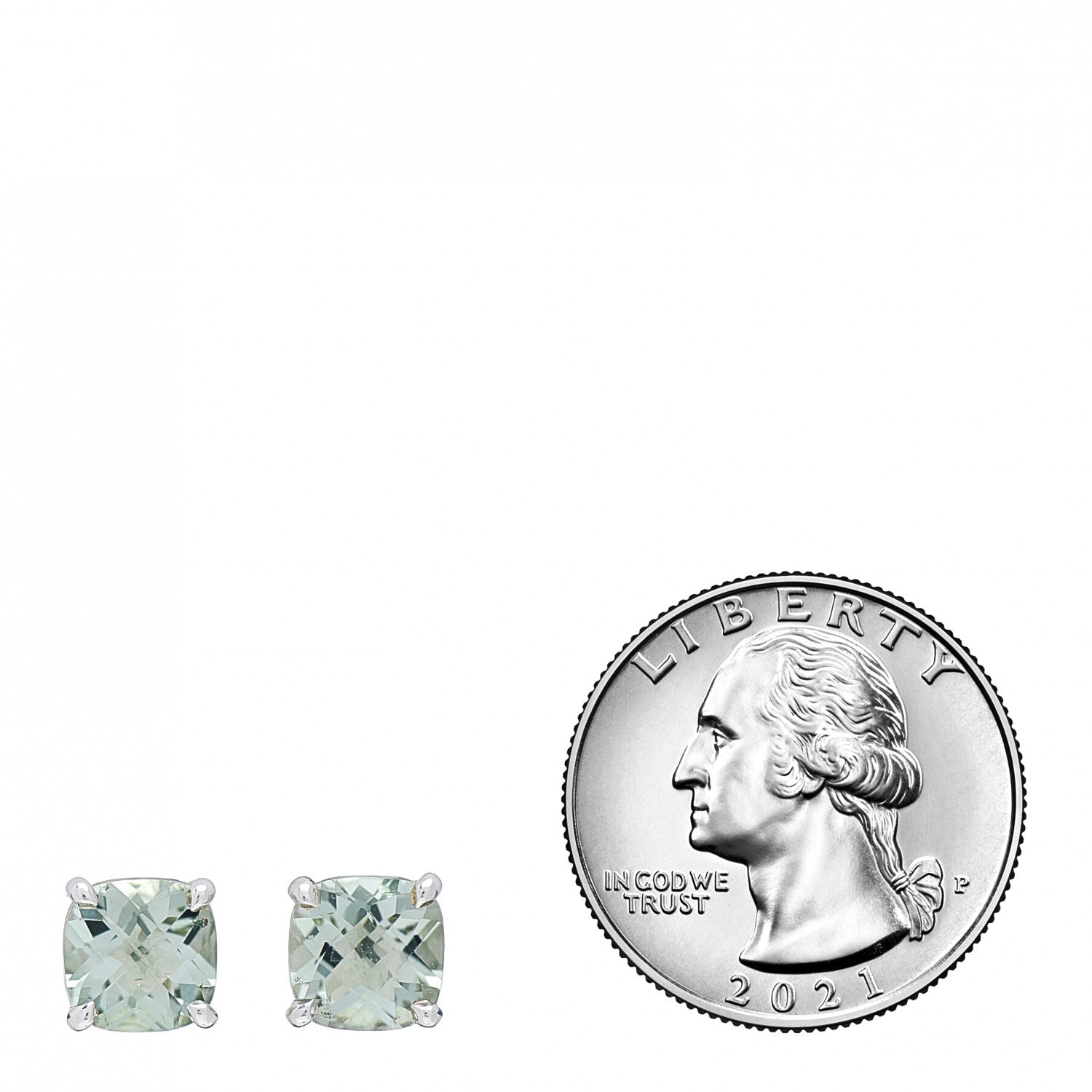 Tiffany Sterling Silver Prasiolite Sparklers Earrings 2 of 4