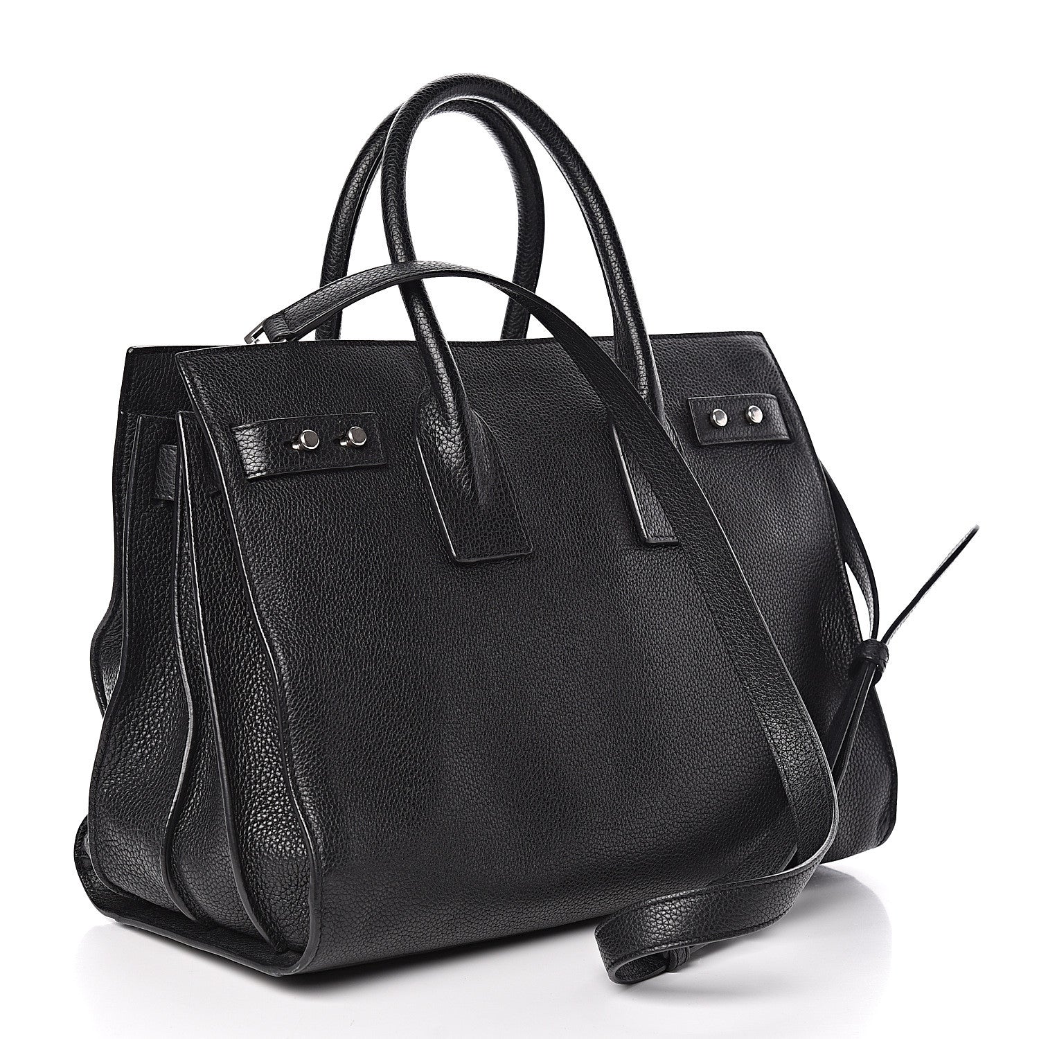 Saint Laurent Grained Calfskin Small Supple Sac De Jour Black 4 of 10