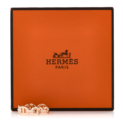 Hermes 18K Rose Gold PM Chaine D'Ancre Enchainee Ring 51 5.75 9 of 9