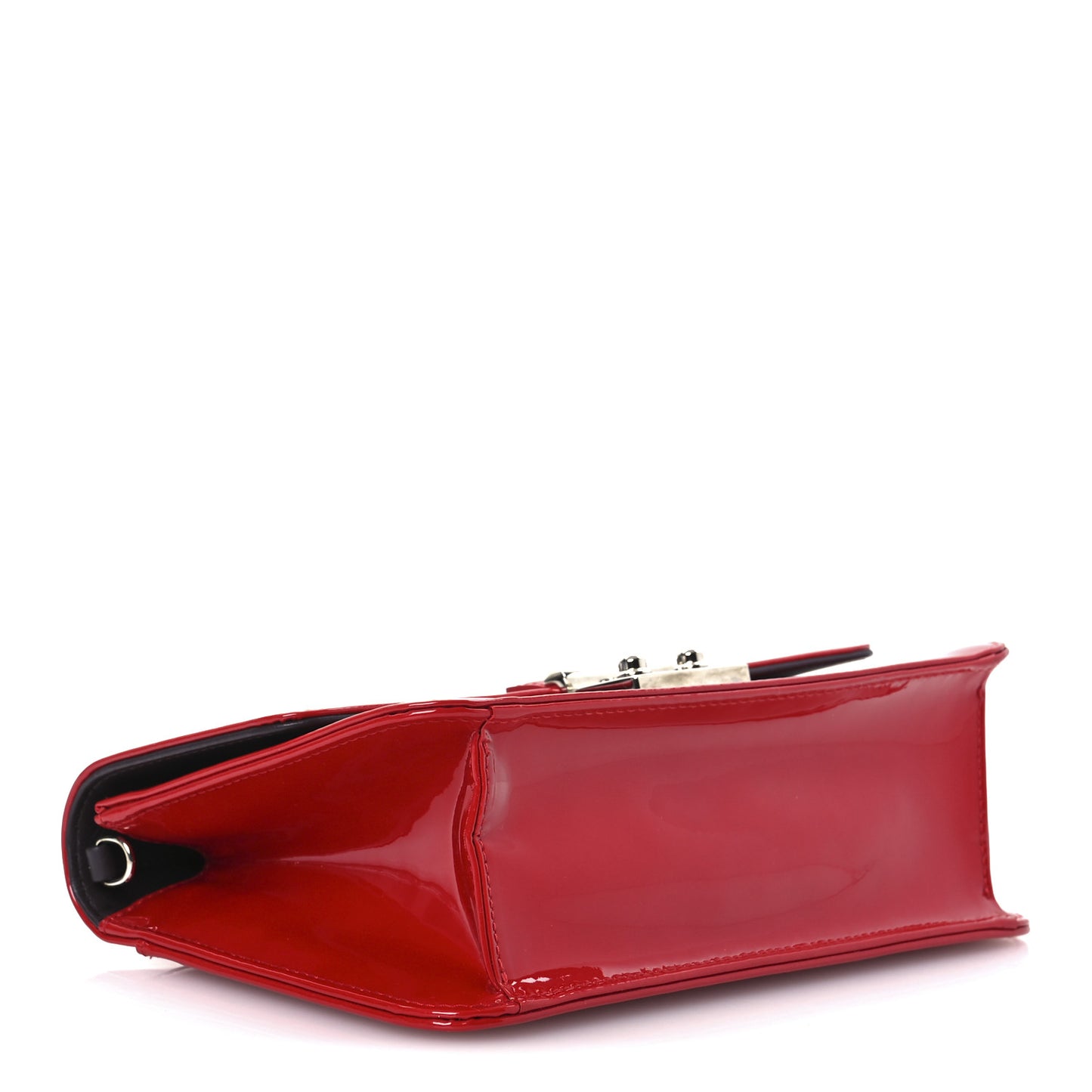 Metallic Box Patent Calfskin Miss Dior Promenade Pouch Red