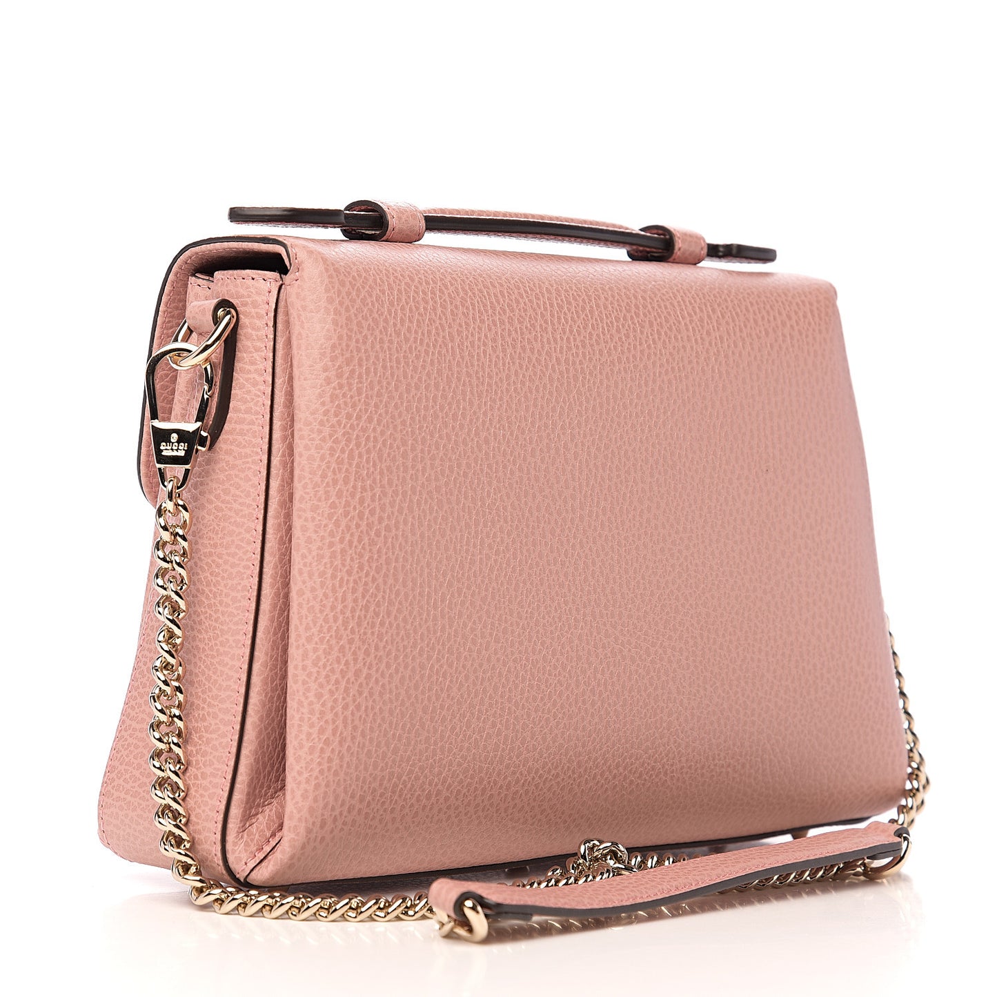 Dollar Calfskin Interlocking G Top Handle Shoulder Bag Soft Pink