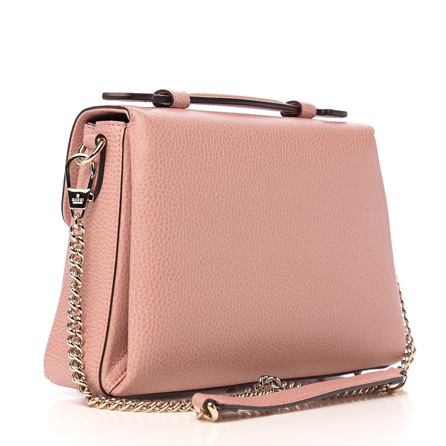 Gucci Dollar Calfskin Interlocking G Top Handle Shoulder Bag Soft Pink 2 of 9