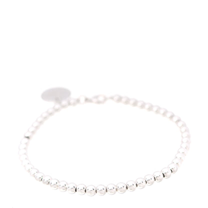 Tiffany Sterling Silver 4mm I Love You Round Tag Bead Bracelet 3 of 6