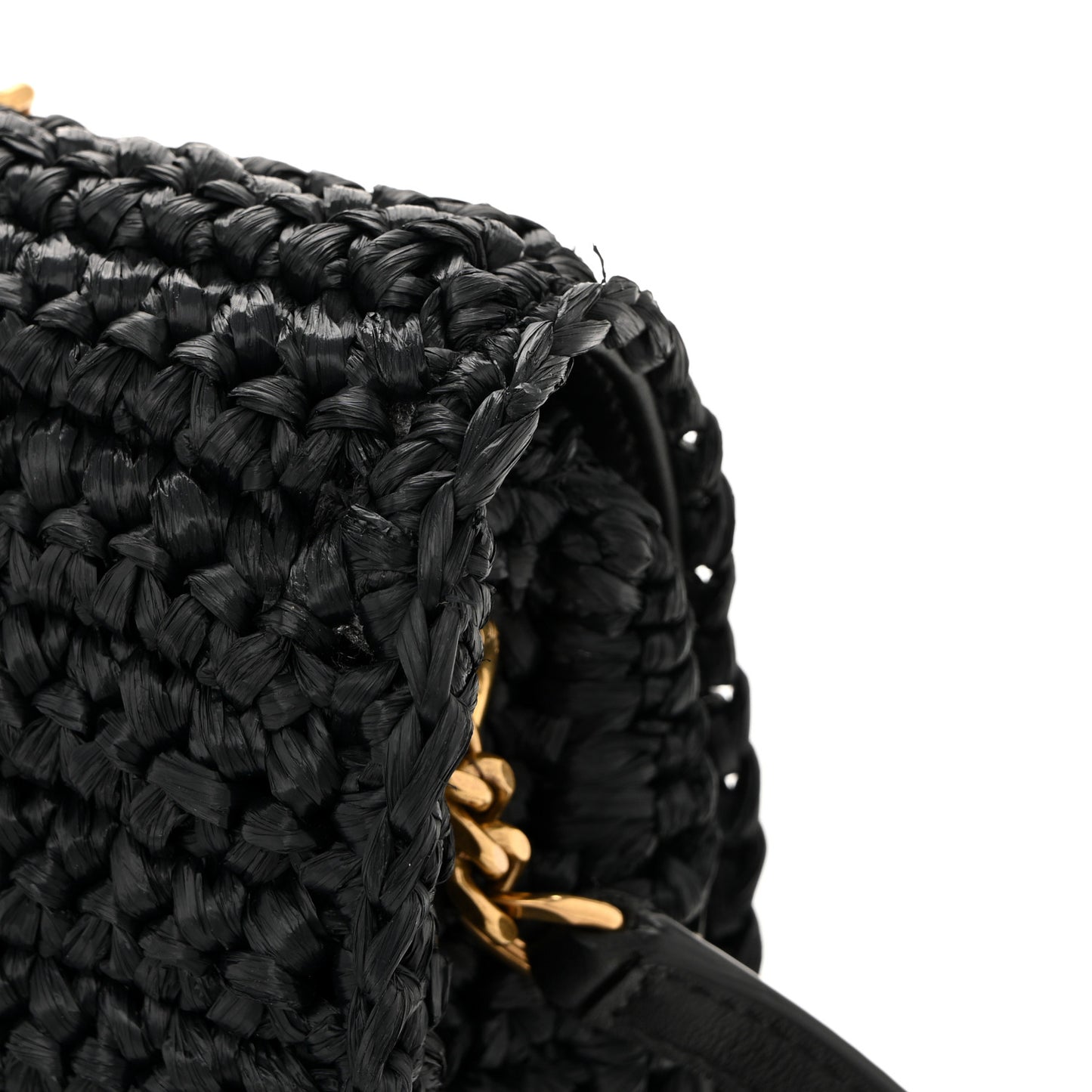 Raffia Monogram Tassel Kate 99 Black
