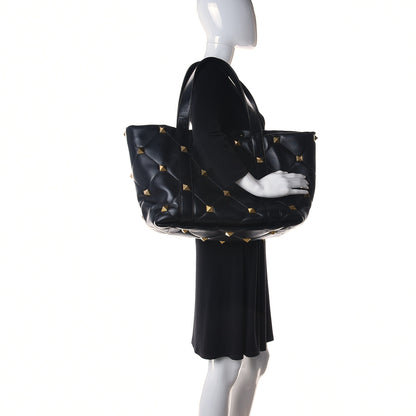 Valentino Garavani Nappa Medium Roman Stud Tote Black 2 of 12