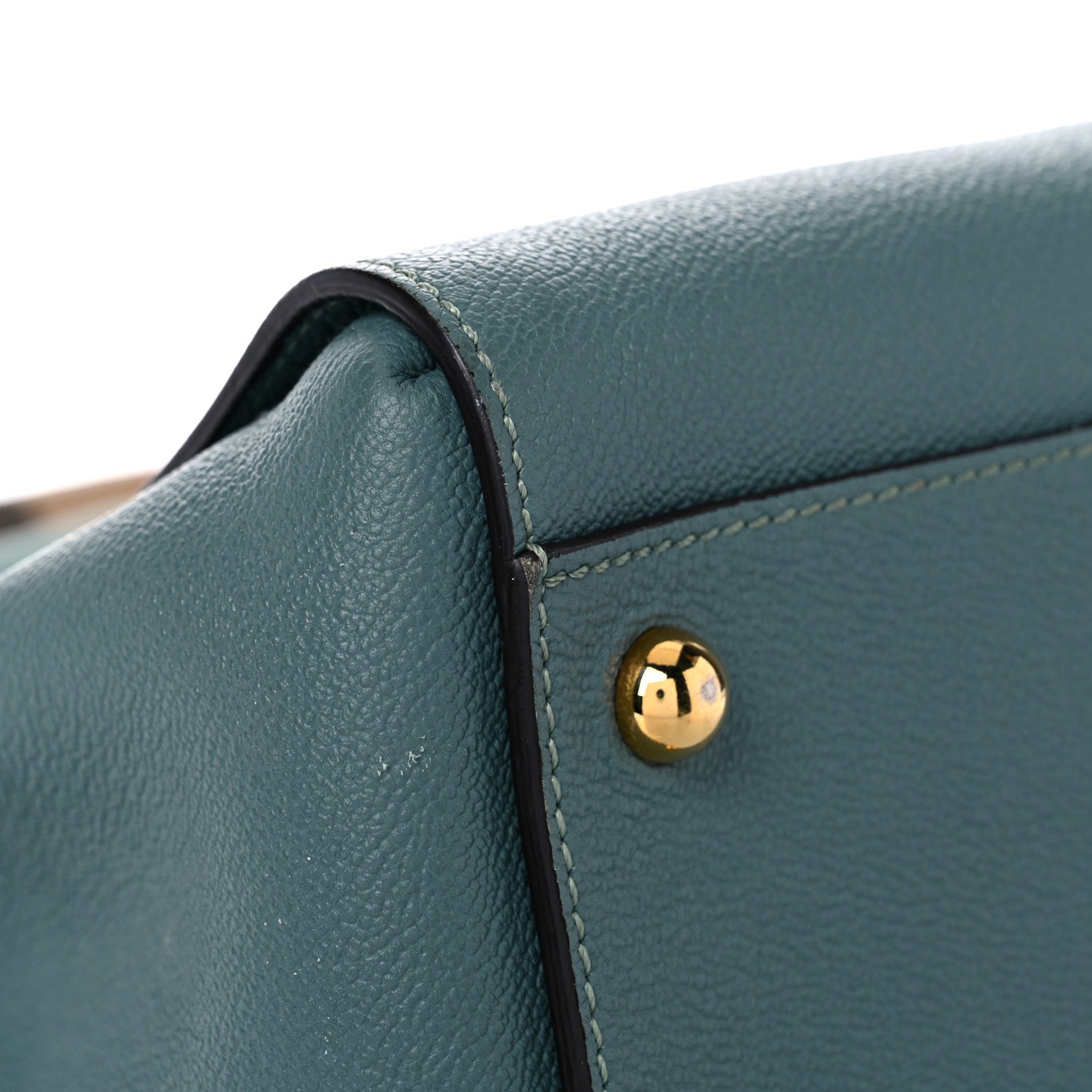 Burberry Soft Grain Calfskin Medium Buckle Tote Celadon Blue 8 of 21