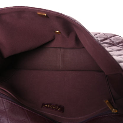 Chanel Grained Calfskin Quilted XXL Travel Flap Bag Burgundy 5 of 10