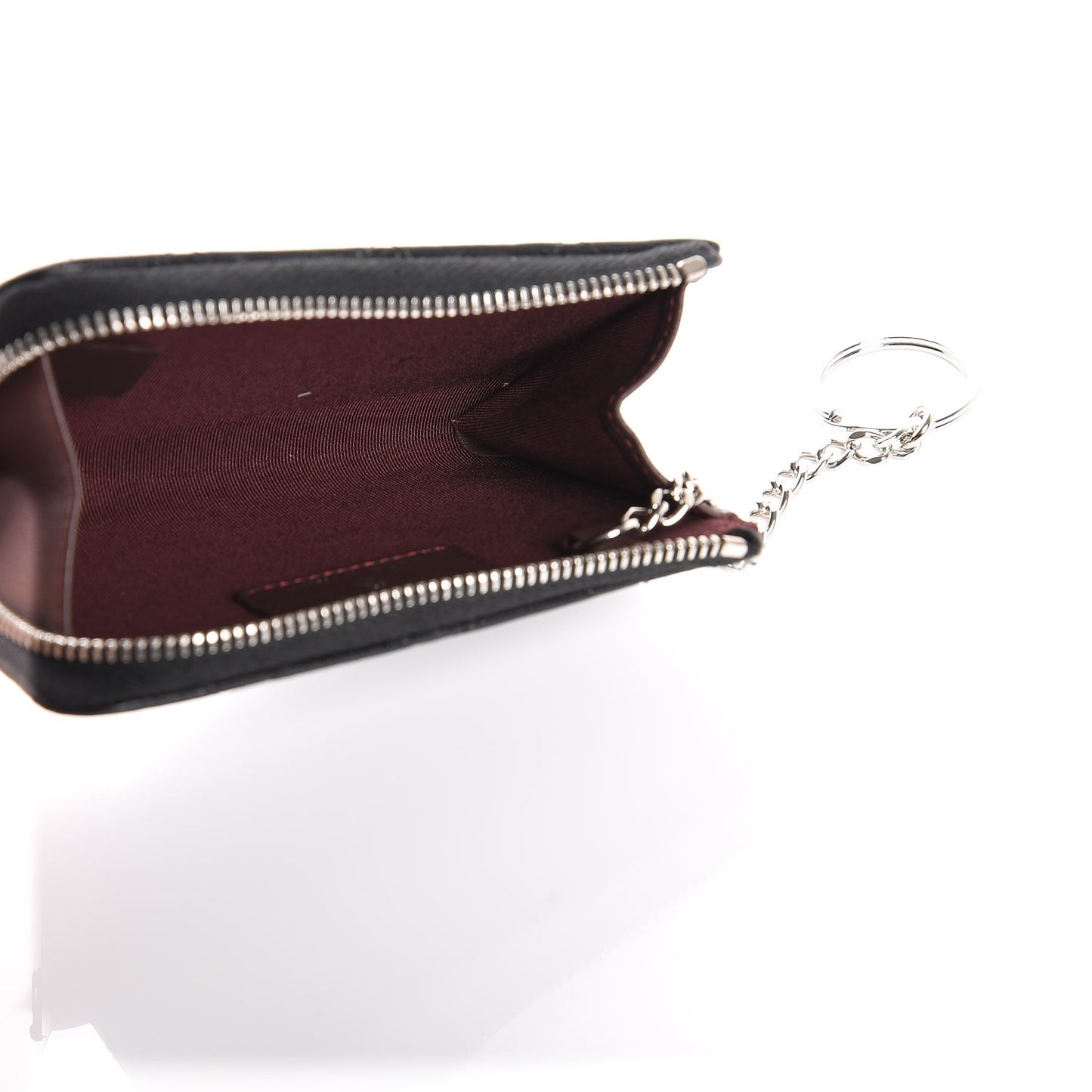 Lambskin Quilted Key Holder Case Black