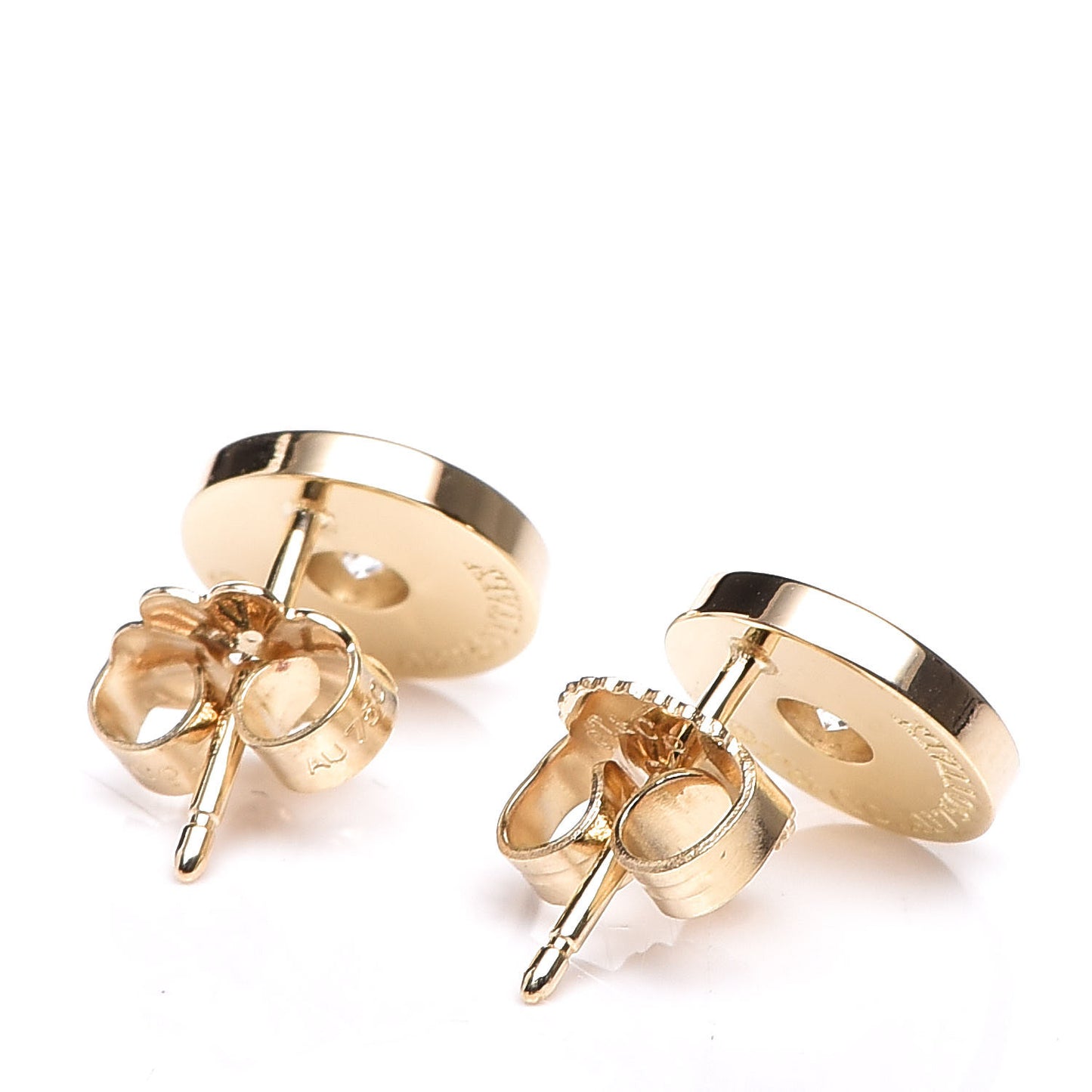 18K Yellow Gold Diamond 1837 Circle Earrings