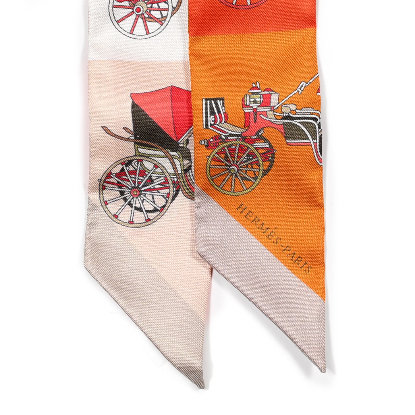 Silk Les Voitures Exquises Twilly Orange Beige Kaki