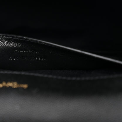 Saint Laurent Grain De Poudre Textured Mixed Matelasse Triquilt Medium Monogram Satchel Black 7 of 11