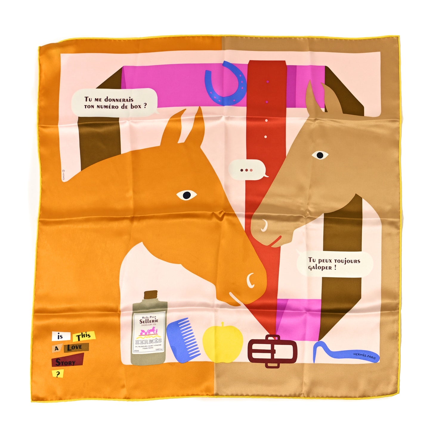 Silk Is This A Love Story? Scarf 70 Rose Nacre Ocre Beige
