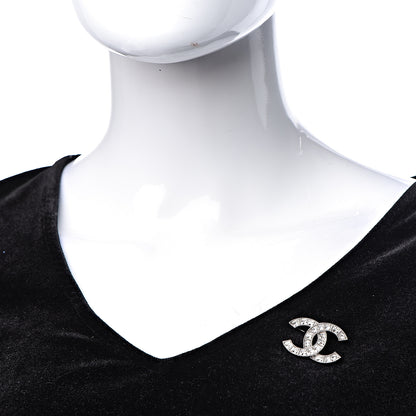 Chanel Crystal CC Brooch Silver 2 of 5