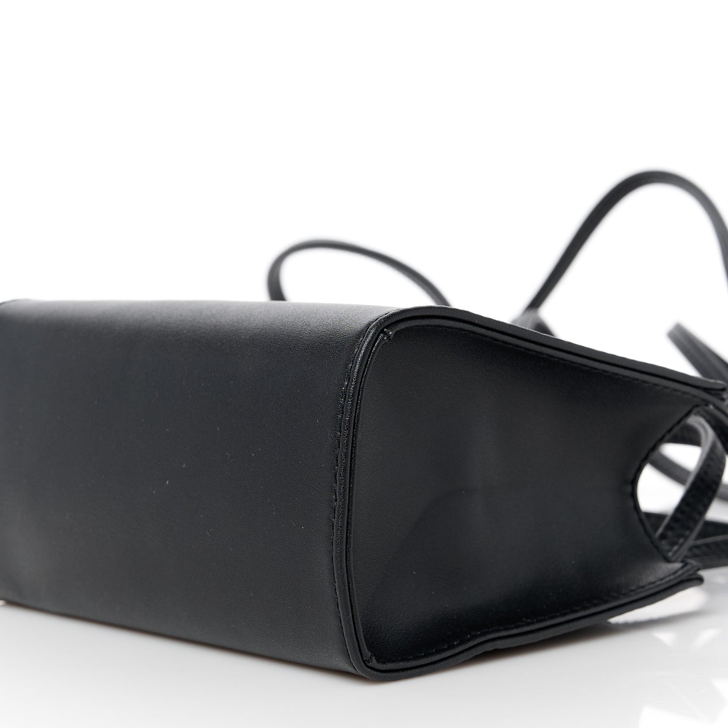 Vegan Leather Small Shopping Bag Black