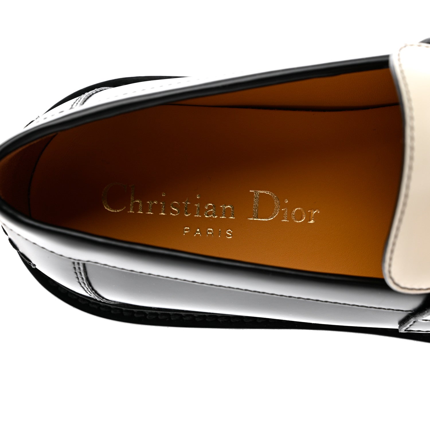 Christian Dior Brushed Calfskin Boy Loafers 35.5 Black White 7 of 9