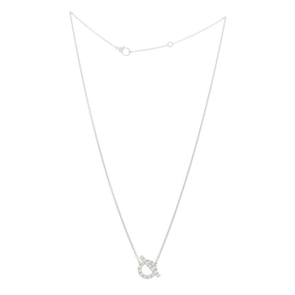 Hermes 18K White Gold Diamond Finesse Pendant Necklace 5 of 12